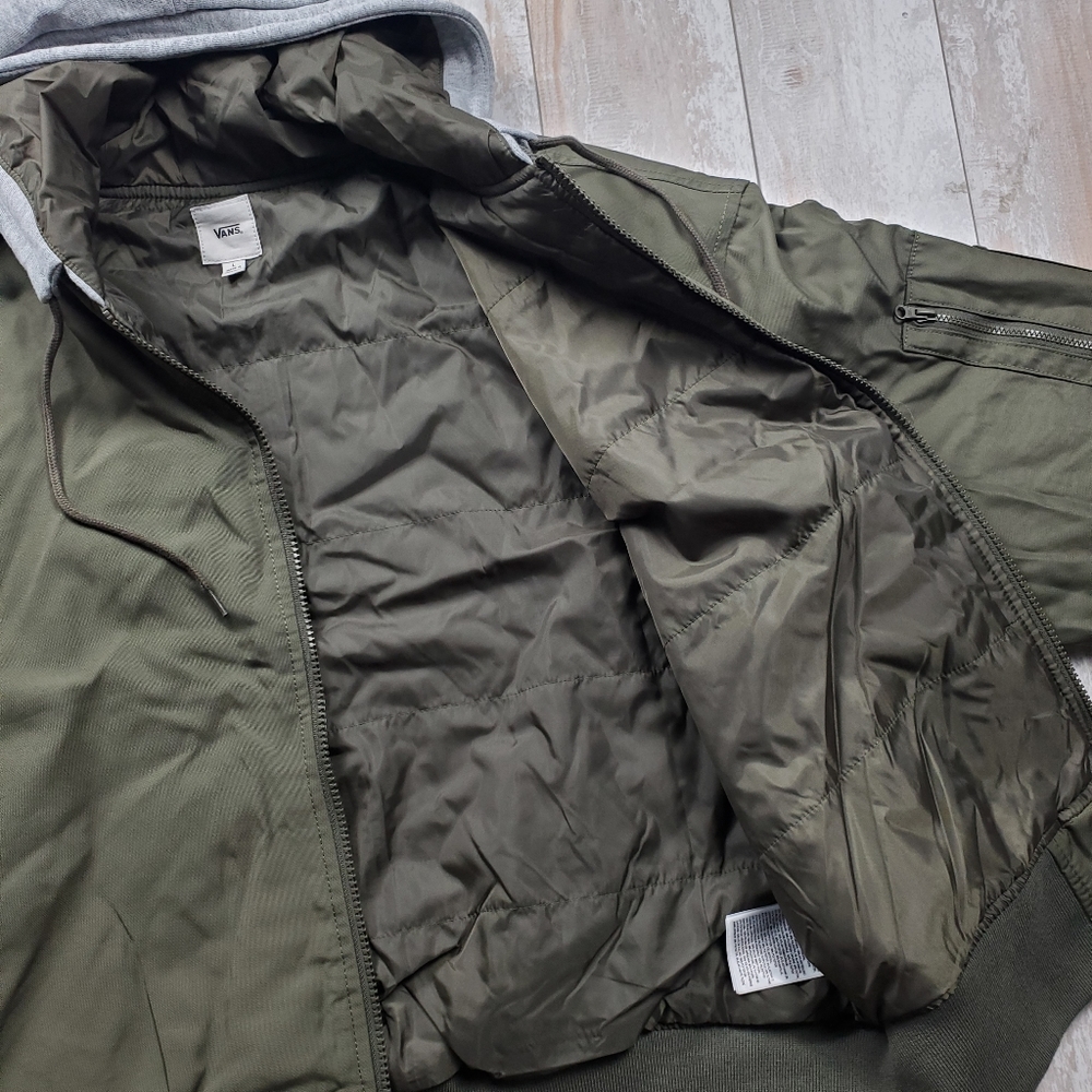 Vans Check Boom Hooded Bomber Jacket Womens - Picture 5 of 7